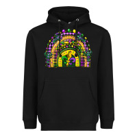 Black mardi gras rainbow and fleur de lis Heavyweight Hoodie - CowGirlArtShop