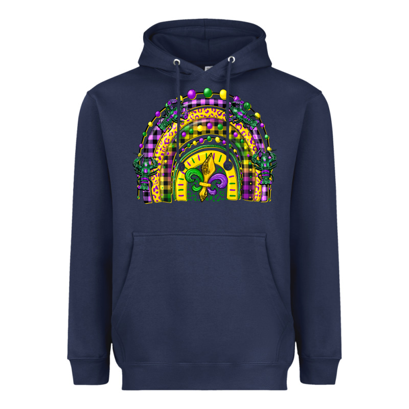 Mardi Gras Rainbow And Fleur De Lis Heavyweight Hoodie by CowGirlArtShop | Teevron