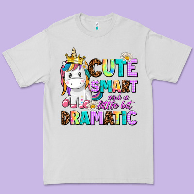 Cute Smart And A Little Bit Dramatic Unicorn Premium Tee Designed By Adodesignshop