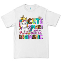 White cute smart and a little bit dramatic unicorn Premium Tee - AdoDesignShop