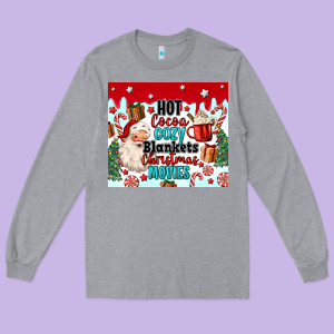Hot Cocoa Cozy Blankets Christmas Movies Tumbler Long Sleeve Tee Designed By Maliassmallbusiness