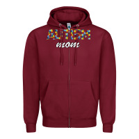 Burgundy Autism mom Zipper Hoodie - Bettercallsaul