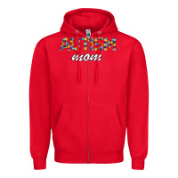 Red Autism mom Zipper Hoodie - Bettercallsaul