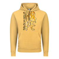 Vintage Mustard finding the cure starts with hope childhood cancer awareness Vintage Hoodie - Jasminsmagicworld