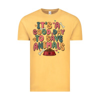 Vintage Mustard it's a good day to save animals Vintage Tee - MaliasSmallBusiness