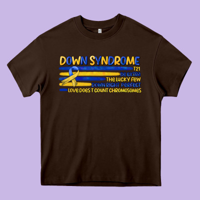 Down Syndrome Heavy Core Tee Designed By Artiststas