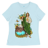 Baby Blue san judas coffee cup sunflower Ladies Tee - JahusDesignShop