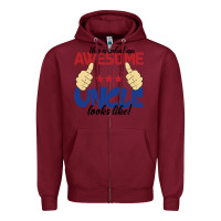 Burgundy Awesome uncle Zipper Hoodie - Bettercallsaul