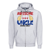 Heather Grey Awesome uncle Zipper Hoodie - Bettercallsaul