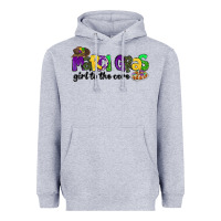 Heather Grey mardi gras girl to the core Heavyweight Hoodie - CowGirlArtShop