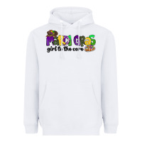 White mardi gras girl to the core Heavyweight Hoodie - CowGirlArtShop