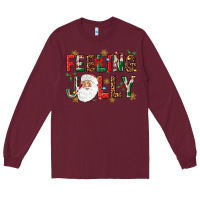 Burgundy Feeling Jolly Long Sleeve Tee - NancyCooperArtShop