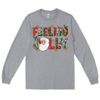 Heather Grey Feeling Jolly Long Sleeve Tee - NancyCooperArtShop