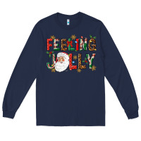 Navy Feeling Jolly Long Sleeve Tee - NancyCooperArtShop