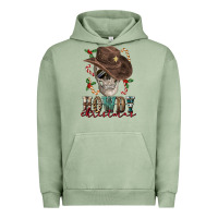 Pigment Oil Green howdy christmas skull Urban Hoodie - FaDigitalArtStudio