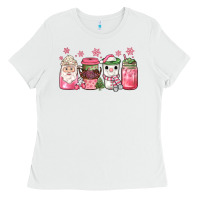 White pink Christmas coffee Ladies Tee - JahusDesignShop