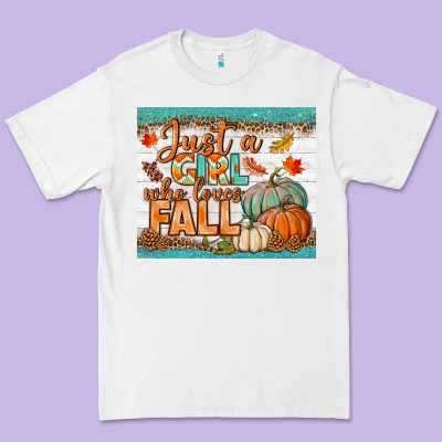 Just A Girl Who Loves Fall Mousepad Premium Tee Designed By Bundleandbundleshop