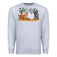 Heather Grey halloween chicken Premium Sweatshirt - CowGirlArtShop