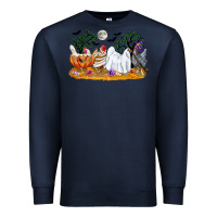 Navy halloween chicken Premium Sweatshirt - CowGirlArtShop