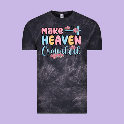 Make Heaven Crowded Vintage Tee Designed By Maliassmallbusiness