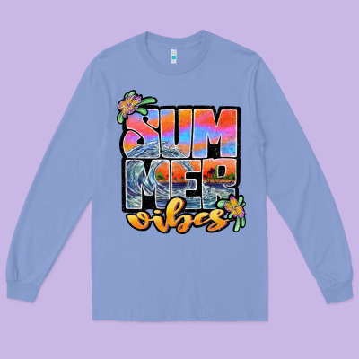 Sum Mer Vibes Long Sleeve Tee Designed By Jahusdesignshop