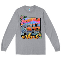 Heather Grey sum mer vibes Long Sleeve Tee - JahusDesignShop