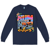 Navy sum mer vibes Long Sleeve Tee - JahusDesignShop