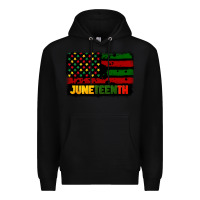 Black juneteenth american flag Premium Hoodie - CowGirlArtShop