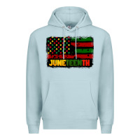Blue Mist juneteenth american flag Premium Hoodie - CowGirlArtShop