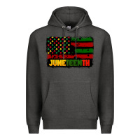 Charcoal Heather juneteenth american flag Premium Hoodie - CowGirlArtShop