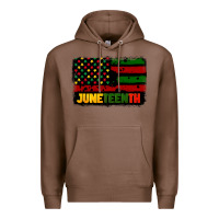 Chestnut juneteenth american flag Premium Hoodie - CowGirlArtShop
