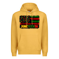 Mustard juneteenth american flag Premium Hoodie - CowGirlArtShop