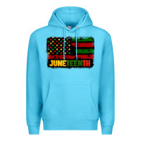Ocean Blue juneteenth american flag Premium Hoodie - CowGirlArtShop