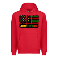 Red juneteenth american flag Premium Hoodie - CowGirlArtShop