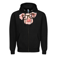 Black pig with glasses Zipper Hoodie - RanaPortraitStore