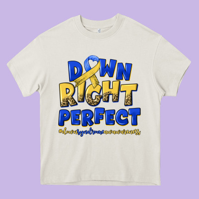 Down Right Perfect Down Syndrome Heavy Core Tee Designed By Artiststas
