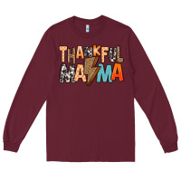 Burgundy Thankful Mama Long Sleeve Tee - MaliasSmallBusiness