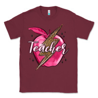Burgundy teacher lightning bolt valentine s day Classic Tee - MaliasSmallBusiness