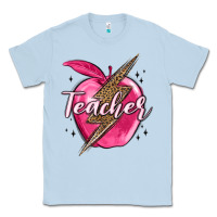 Dusty Blue teacher lightning bolt valentine s day Classic Tee - MaliasSmallBusiness