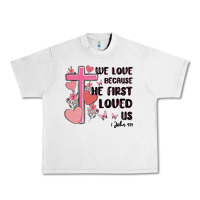 Lunar Rock we love because he first loved us Urban Heavy Tee - MaliasSmallBusiness