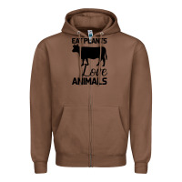 Chestnut Eat Plants Love Animals Zipper Hoodie - Bettercallsaul
