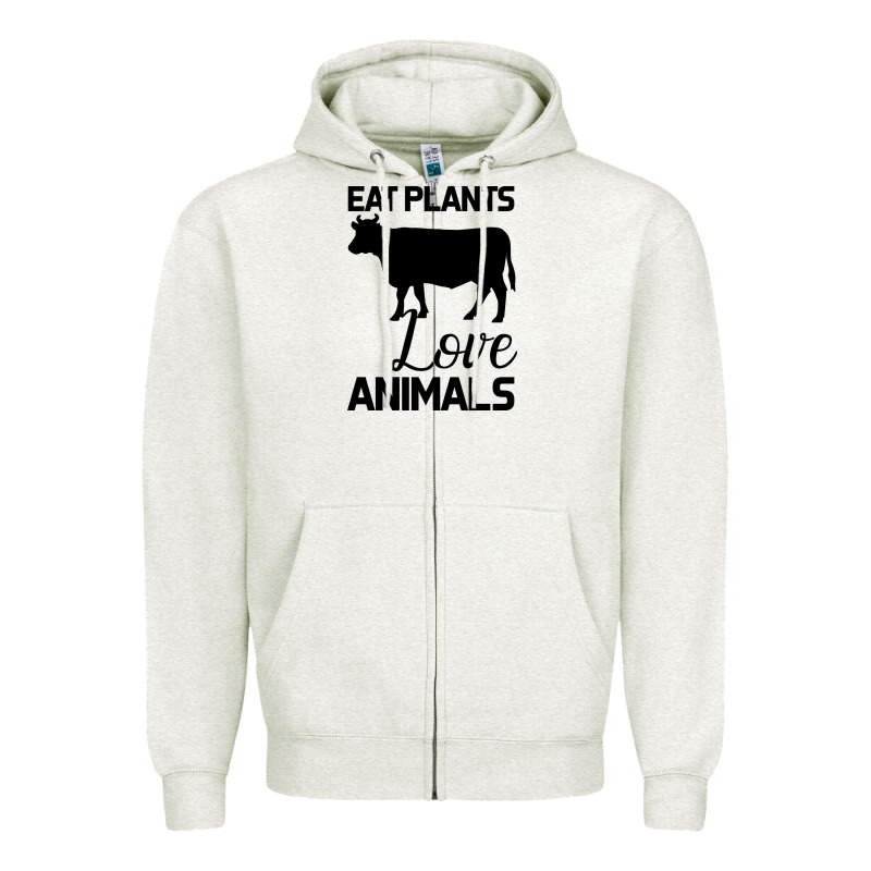 Eat Plants Love Animals Zipper Hoodie by Bettercallsaul | Teevron