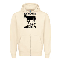 Sandshell Eat Plants Love Animals Zipper Hoodie - Bettercallsaul