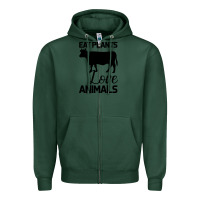 Sports Green Eat Plants Love Animals Zipper Hoodie - Bettercallsaul