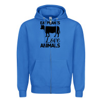 True Royal Eat Plants Love Animals Zipper Hoodie - Bettercallsaul