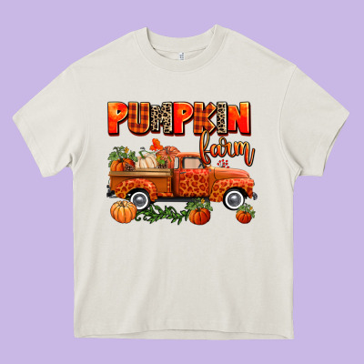 Pumpkin Farm Truck Heavy Core Tee Designed By Adodesignshop