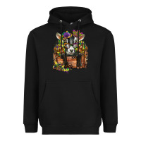 Black mardi gras goat Heavyweight Hoodie - CowGirlArtShop