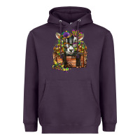 Plum mardi gras goat Heavyweight Hoodie - CowGirlArtShop