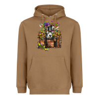 Toasted Coconut mardi gras goat Heavyweight Hoodie - CowGirlArtShop
