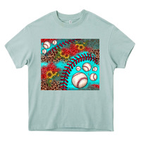 Arona baseball leopard turquoise sunflower Heavy Core Tee - JahusDesignShop